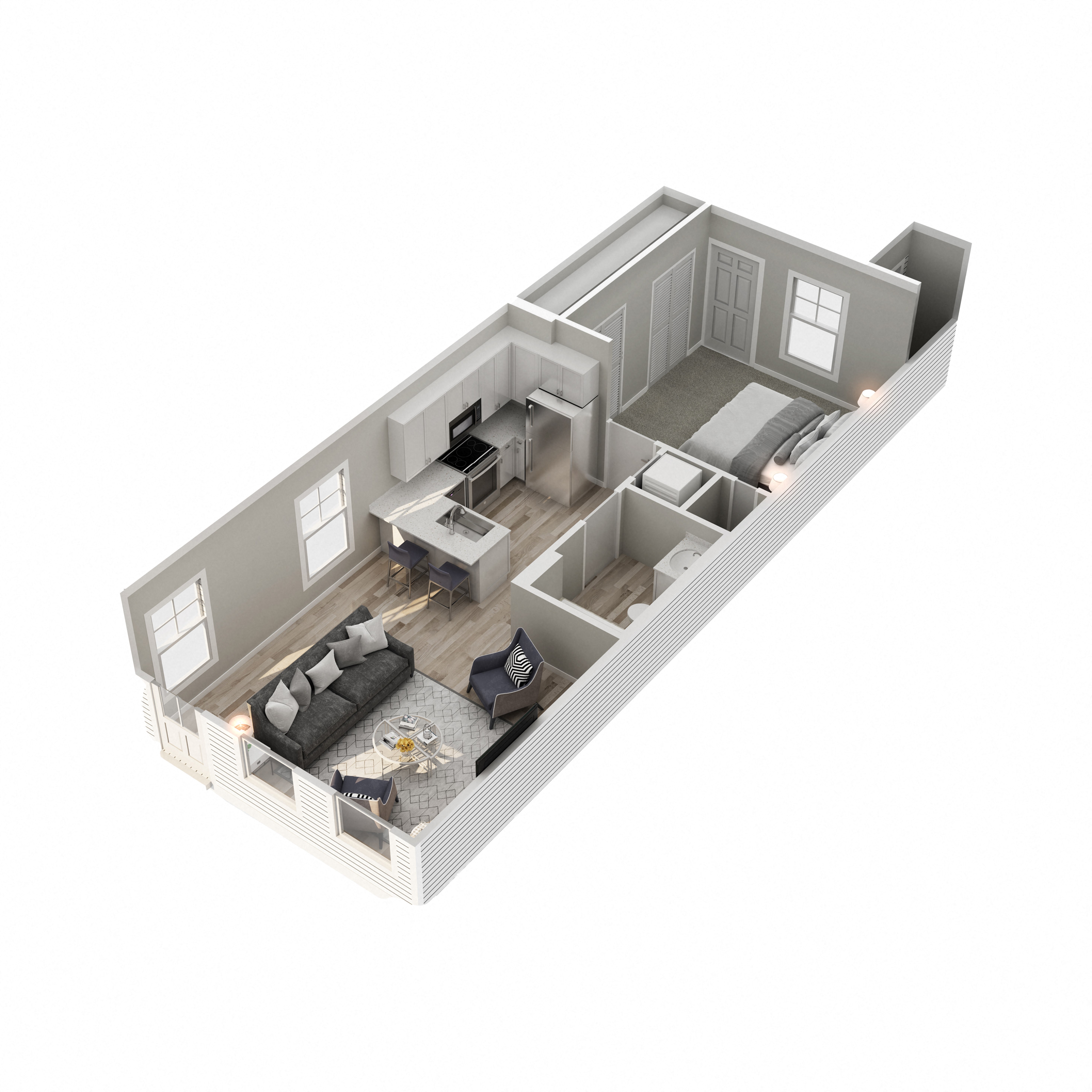 Cottage-Style One Bedroom, One Bathroom Home with Private Patio and Small Yard